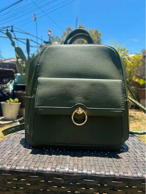 Green Leather backpack